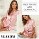 thumbnail image 3 of Pijama de satén suave para mujer, conjunto de dos piezas de seda, con botones y botones., 3 of 5