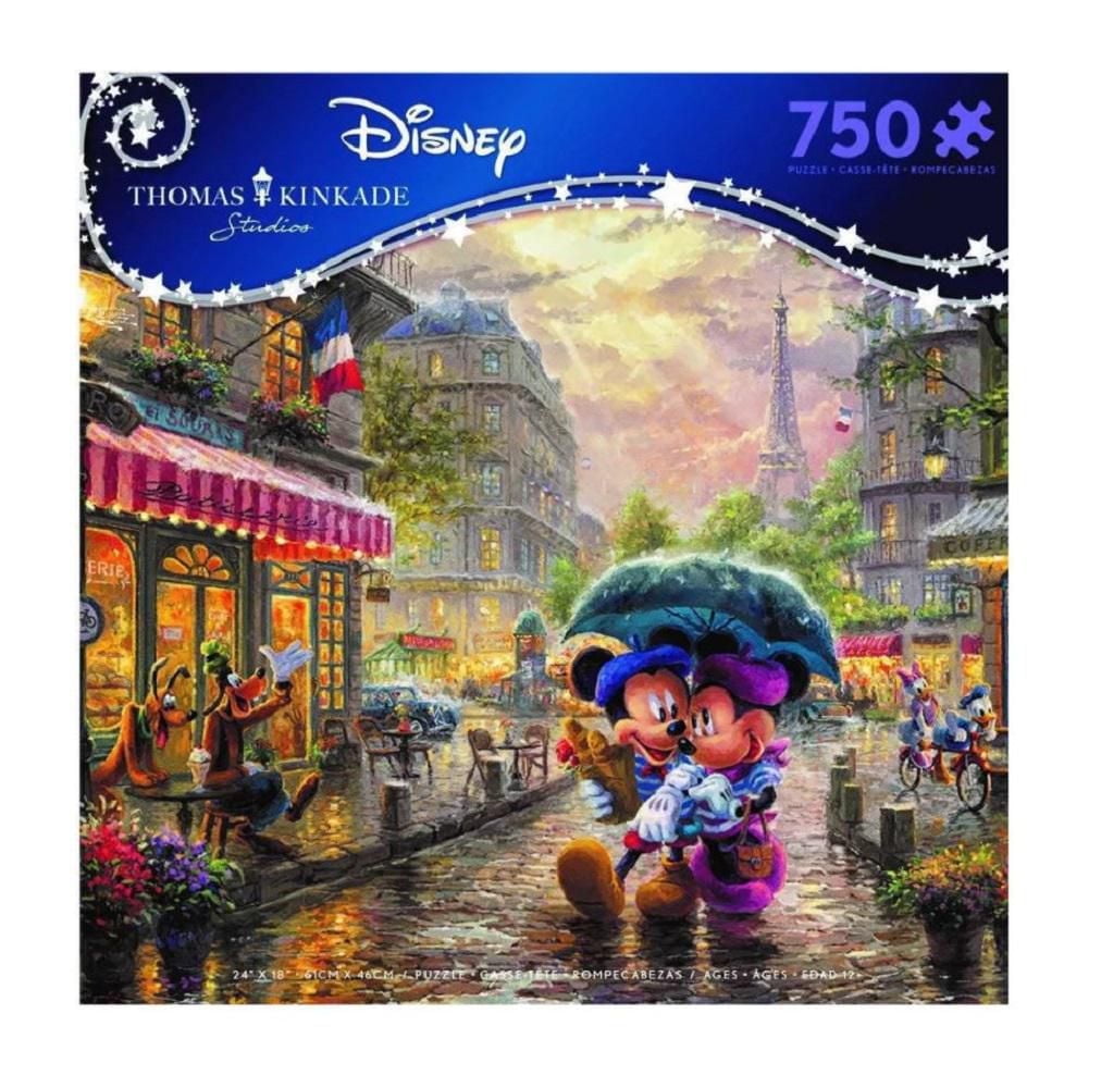 Ceaco Thomas Kinkade Disney 750-Piece Puzzle Mickey and Minnie in Paris