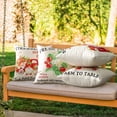thumbnail image 6 of Set of 4 Outdoor Waterproof Decorative Throw Pillow Covers 18x18 Inch Linen Pillow Covers Square Cushion Case Garden Pillowcase Pillows Shell for Patio Furniture Couch Tent (Strawberry Farm), 6 of 6