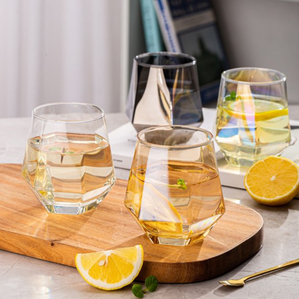 Vaso de whisky 300ML de gran capacidad – Fondo antideslizante engrosado | Opciones de cenicero ámbar transparente y colorido | Artesanía de borde rizado suave | Vidrio multicolor seguro sin plomo