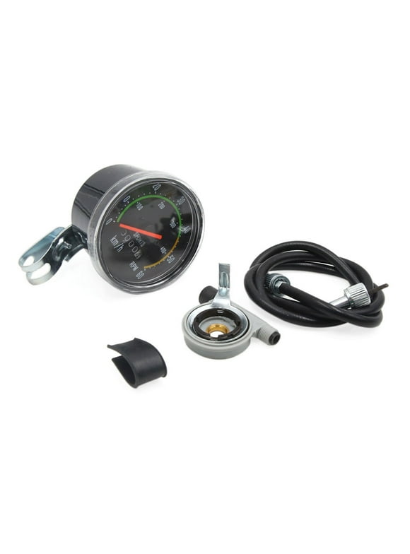 Unique Bargains Universal Black Mechanical Resettable Odometer Speedometer for Bike Bicycle