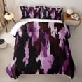 thumbnail image 2 of Castle Fairy Abstract Paint Camo Bed Spread Queen 3pcs,Watercolor Irregular Blot Queen Coverlet Set,Plum Taupe Black,1 Quilt and 2 Pillowcases, 2 of 7