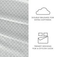 thumbnail image 5 of Noble Linens 4 Piece Pattern Microfiber Bed Sheets Set, Light Gray Scallops, Queen, 5 of 11