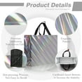 thumbnail image 3 of 16 Pcs Unique Dazzling Silver Reusable Gift Bags with Handles & Bases, Shiny Non-woven Holiday Goodie Bags Bulk for Birthday, Wedding, Party- 12.6x4.7x11 In, 3 of 11