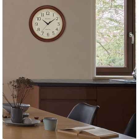 Bulova Wooden Atomic analog wall clock, C 5004 Atomic Time 2 , sets automatically, quartz battery photo Bulova Wooden Atomic analog wall clock, C 5004 Atomic Time 2 , sets automatically, quartz battery