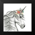 thumbnail image 2 of Atelier B Art Studio 12x12 Black Modern Framed Museum Art Print Titled - MAGIC UNICORN, 2 of 5
