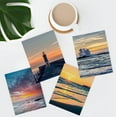 thumbnail image 3 of PixonSign Frameless Wall Art Orange Sunset Lighthouse Ocean Prints, Set of 4 Sea Landscape Wall Decor Arts, Nature Wall Décor, Beach Adhesive Canvas Poster, Modern Home Artwork - 11"x14", 3 of 5