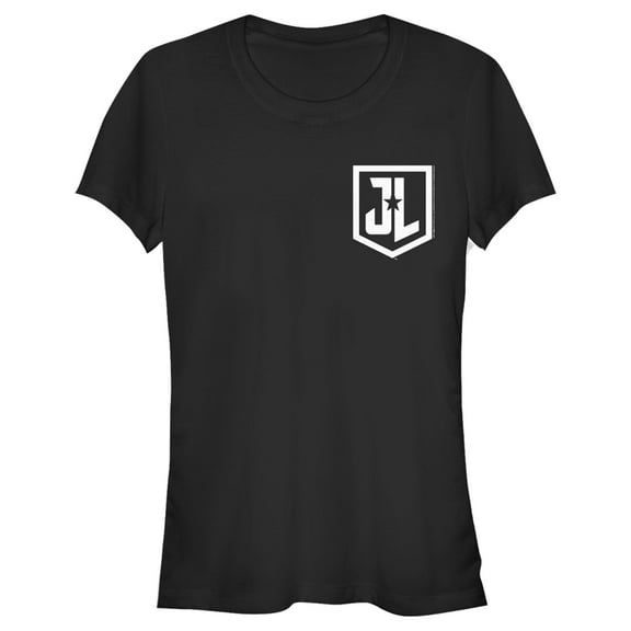 Junior's Zack Snyder Justice League Pocket Logo Graphic Tee Black Small