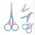 thumbnail image 3 of Unique Bargains 1 Pc Women Round Eyebrow Trimmer Scissors For Beauty Parlor Assorted Color Stainless Steel, 3 of 4