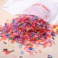 thumbnail image 1 of 500/1000/2000pcs Girls Colourful Disposable Rubber Band Hair Ties Children Ponytail Holder Bands Kids Accessories, 1 of 4