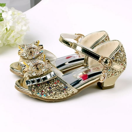 

TOWED22 Sock Shoes Toddler Girls Sandals Princess Shoes Fish Mouth Open Toe Flower Shoes Hollow Flower Shoes Baby Girls Shoes Gold