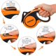 thumbnail image 2 of Correa retráctil GC para perros adecuada para perros grandes (hasta 50 kg), cinta de nailon estirable hasta 5 m, retráctil, con costuras reflectantes ligeras, freno de una mano, suspensión, candado ( JAMW Sencillez, 2 of 5