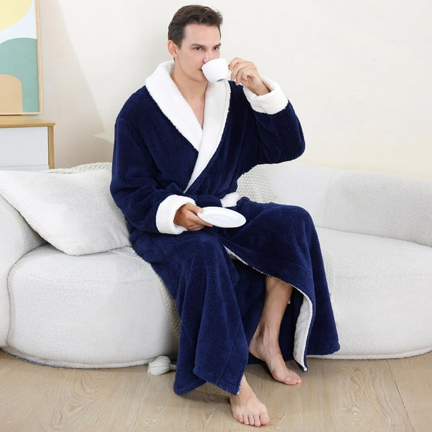Mens Robe: AMITOFO Cozy Warm Soft Plush Fleece Robes for Men Long
