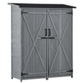Gray TOPMAX Outdoor Wood Storage Shed Tool Organizer with Waterproof