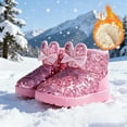 thumbnail image 2 of CAIVO Cozy Kids Boots Winter Insulated Boots With Cute Bow Embellishment Toddler Kids Relaxed Fit Solid Color Child Shoes, 2 of 6
