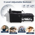 thumbnail image 5 of Ebello 3-in-1 Sleeper Sofa Bed, Corduroy Convertible Pullout Futon Couch with Adjustable Backrest, Phone Holders & USB Ports for Apartment, Small Space, 1-Seat(Black), 5 of 11