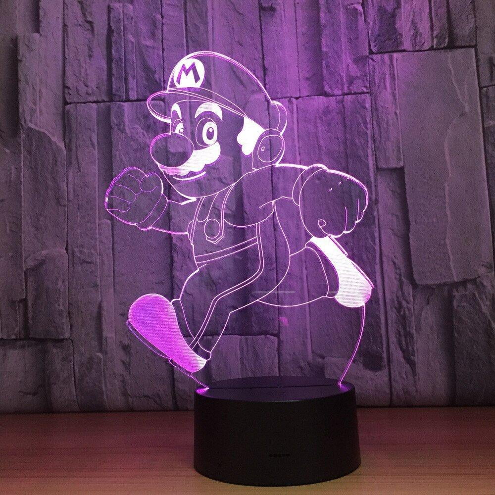 3D Light Experience 7 Colors Options Mario Illusion LED Lamp 