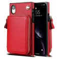 thumbnail image 1 of Funda tipo cartera para iPhone XR con tarjetero y correa para el hombro para mujer, 1 of 5