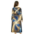 thumbnail image 4 of Blue and Gold Print Dance Dress (Size:S;), 4 of 4