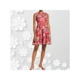 thumbnail image 1 of kensie Womens Rouge Stretch Dentelle Zippée Doublé Floral Sans Manches au-Dessus du Genou Parti Fit + Robe Flare 6, 1 of 2