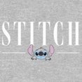 thumbnail image 2 of Women's Lilo & Stitch White Script Face Graphic Tee Athletic Heather X Large, 2 of 3