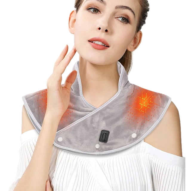 WIFKLSIIPG Coussin Chauffant pour le Cou et les Épaules Coussin Chauffant USB pour les Épaules et le Cou Réchauffeur Enveloppant Chauffage Rapide avec 3 Réglages de Chaleur Surchauffe pour Femmes Hommes