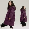 thumbnail image 3 of KAUOD Teen Girls Long Puffer Coats Winter Waterproof Padded Insulated Ski Jackets Kids Quilted Knee Length down Outwear, 3 of 7