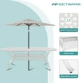 thumbnail image 6 of MEETWARM 9-Piece Outdoor Patio Dining Set, 8 Outdoor Dining Chairs and 1 Oval Table with 2" Umbrella Hole, All Weather Cast Aluminum Patio Funiture Set for Backyard, Garden, Patio,White, 6 of 7