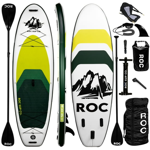 ROC Outdoors Inflatable Stand Up Paddle Boards 10 ft 6 in with Premium SUP Paddle Board Accessories