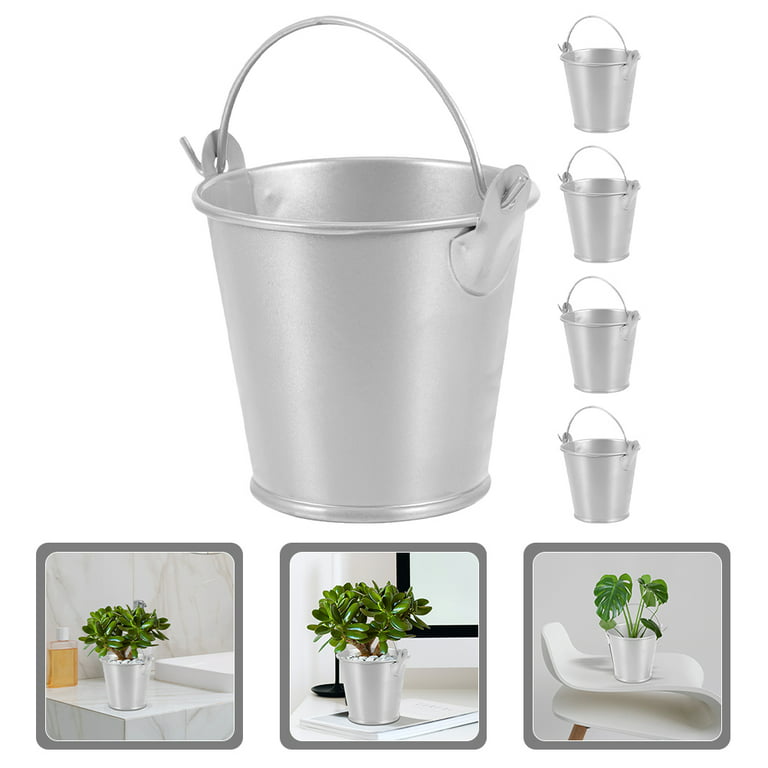 10 Pcs Tinplate Small Iron Bucket Metal Planter Mini Bonsai Decoration for Home  Pots Plants Flower Arrangement Child 