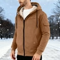 thumbnail image 4 of Zimjoy Mens Fleece Hoodie Jacket Winter Zip Up Hoodies Jackets for Men Thermal Sherpa Jacket Casual Heavyweight Hooded Sweatshirts, Coffee XL, 4 of 9
