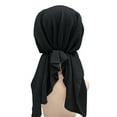thumbnail image 4 of MSJUHEG Head Coverings,Turbans,Head Scarf,Hair Scarves,Chemo Hats,Head Hat Cap Ethnic Pre Tied Braid Hair Cover Wrap Turban Headwear Hat Black 1 One Size, 4 of 6