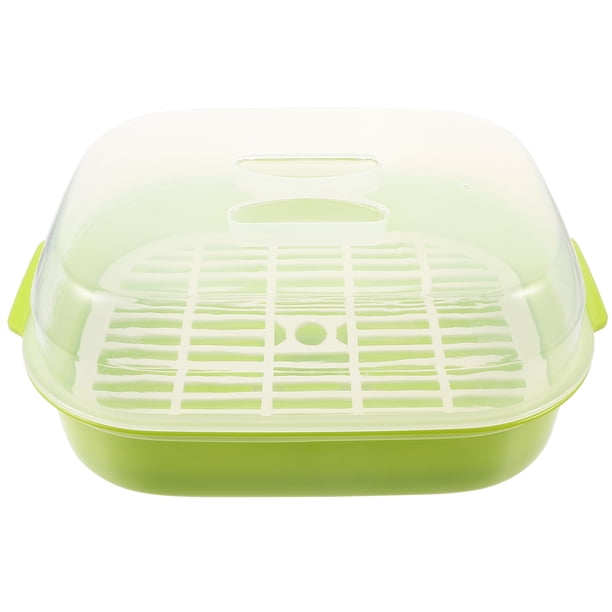 1 vaporera para bollos al vapor, horno microondas, caja especial, vaporera de cocina, se calienta para la cocina (verde)