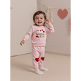 thumbnail image 5 of BemeyourBBs Toddler Baby Girl Valentines Outfit My First Valentines Day Embroidered Sweatshirt Tops and Pants Set, 5 of 9