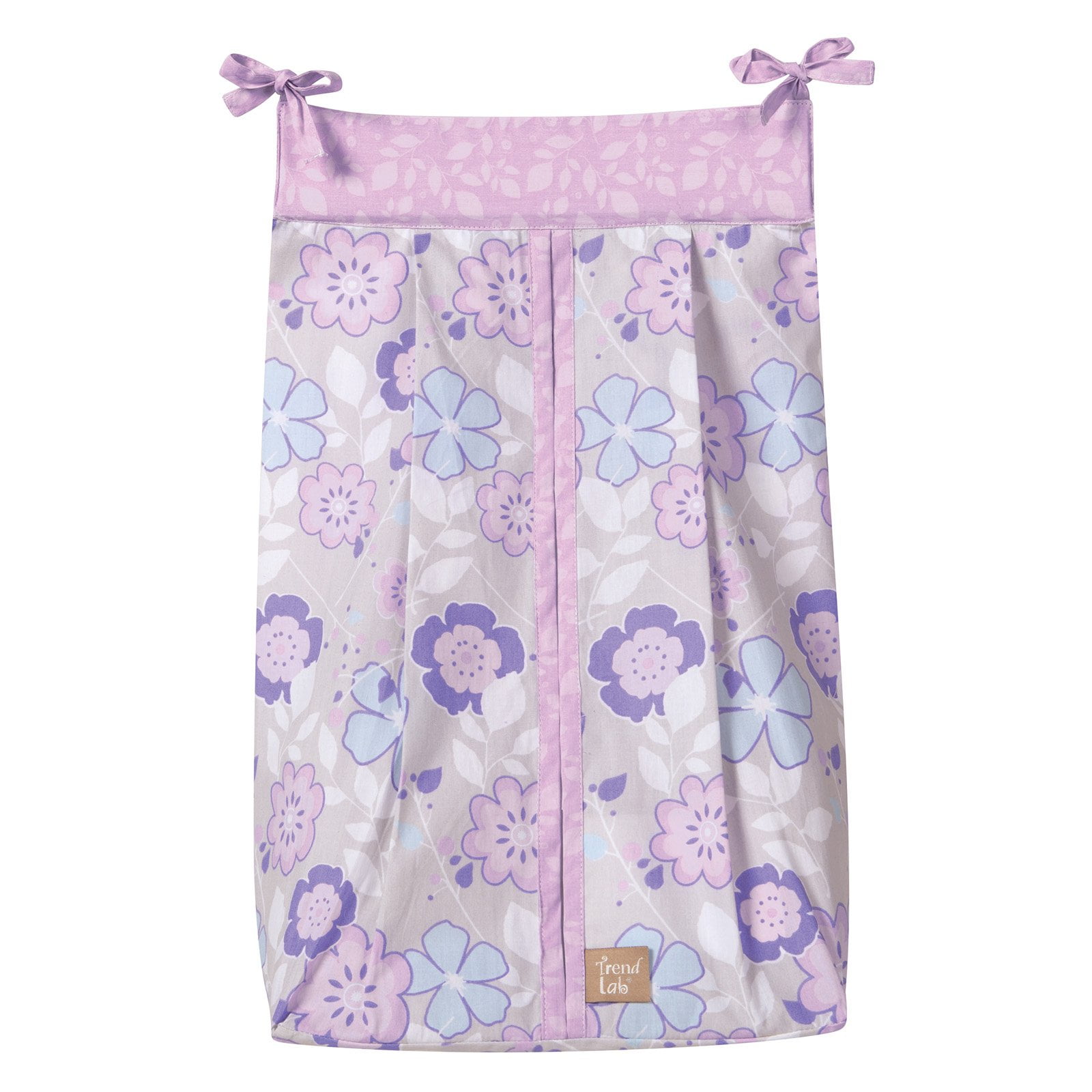 Trend Lab Grace Floral Changing Pad Cover Blue Gray and White Purple