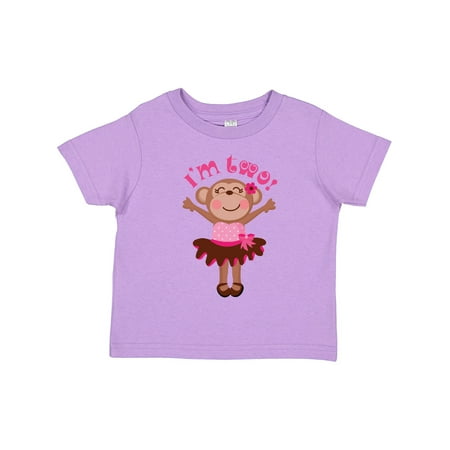 

Inktastic Monkey 2nd Birthday Gift for Girl Gift Toddler Toddler Girl T-Shirt