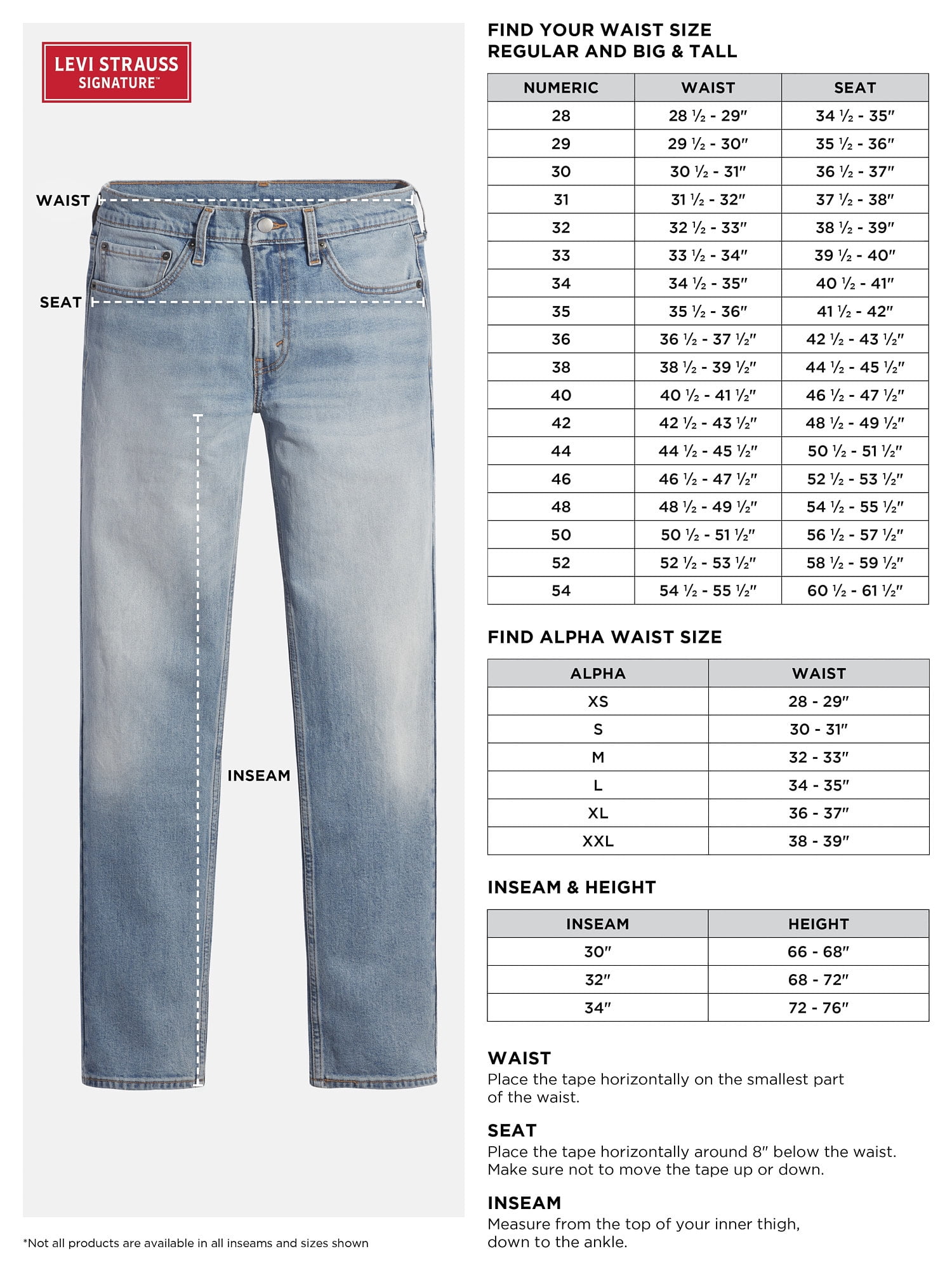 Levi Strauss Signature Men's and Big and Tall Relaxed Fit Jeans
