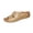 Khaki, variant on Womens Faux Faux Leather Wedge Slide Sandals Open Toe Double Strap Comfortable Low Heel Sandals Black,Size 7