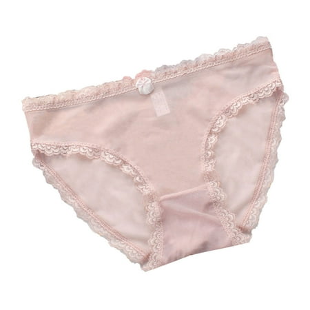 

Women Sexy Lace Panties Solid Color with Bowknot Underpants Comfortable Breathable Briefs