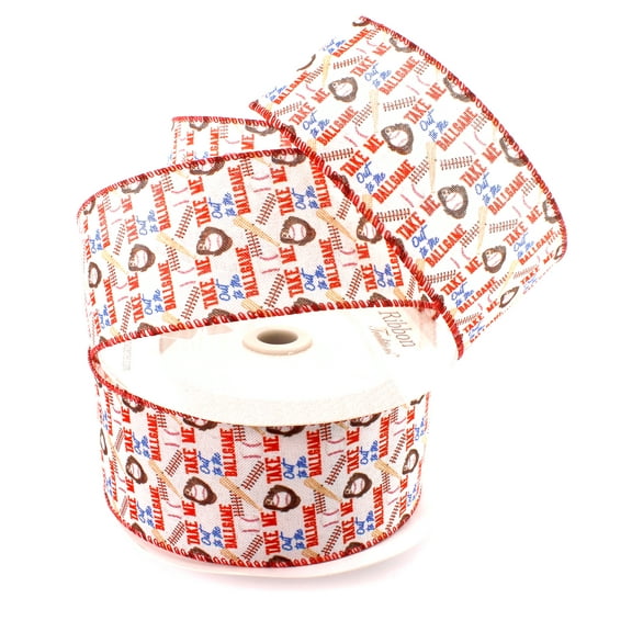 2 1/2" Wired Ribbon Baseball Ballgame 10 Yards