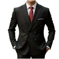 thumbnail image 2 of Xdegoge Blazers for Men Long Sleeve Double Breasted Buttons Dress Coat Turndown Fashon Casual Slim Fitting Solid Color Suit Jackets for Wedding Business, 2 of 3