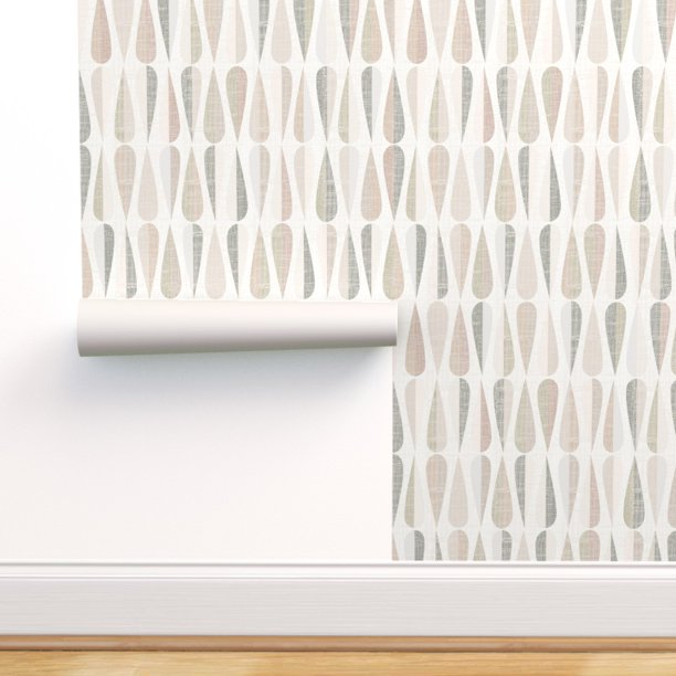 Removable Wallpaper Swatch Large Scale Mid Century Modern Neutral