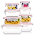 thumbnail image 1 of Recipientes de vidrio para almacenamiento de alimentos Vtopmart, paquete de 8 tapas herméticas, 1 of 7