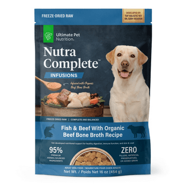 Ultimate Pet Nutrition Nutra Complete Plus Bone Broth Fish & Beef Dog Food 16 oz.