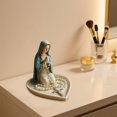 thumbnail image 5 of Mary Rosary Holder, Religious Sculpture With Exquisite Craftsmanship, Heart-Shaped Jewelry Storage Box For Necklace Rings, Devotion Gift For Catholics, 5 of 5