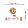 thumbnail image 3 of KIDS PLAYROOM - Adhesive Home Kids Bedroom Balloons House Decoration Playroom Share Imagine Laugh Quotes Design Kids Toys Vinyl Wall Decal Sticker 30" x 21", 3 of 5