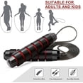 thumbnail image 5 of Red Skipping Rope Tangle-Free with Ball Bearings Jump Rope Adjustable and Memory Foam Handle Skipping Rope Ideal for Aerobic Exercise Fat Loss Workout, 5 of 5