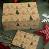 Papel de regalo navideño grueso tipo kraft para Navidad, papel de regalo con diseño de árbol de Navidad y ciervo, papel de regalo para caja de regalo