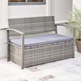 thumbnail image 1 of VIFAH V1924 Banc de Rangement Patio en Résine d'Osier Tout Temps en Gris avec Coussin, Gris, 1 of 5