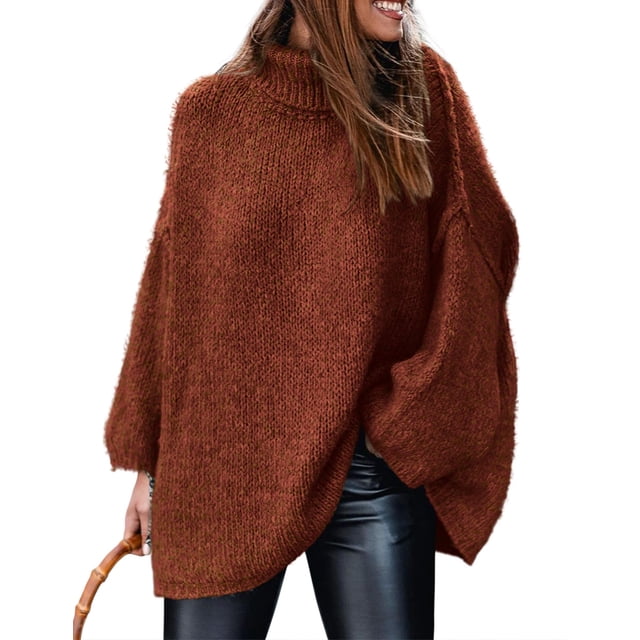 Suéter PRETTYGARDEN Otoño 2025 Cuello Alto Tejido Grueso M